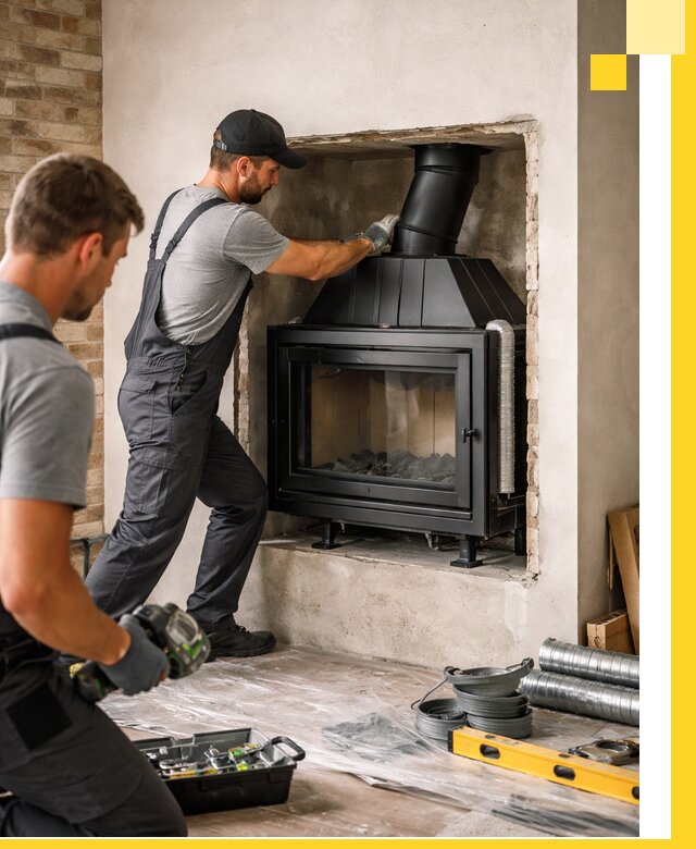 Установка каминных топок в Устях-Куте: монтаж, подключение