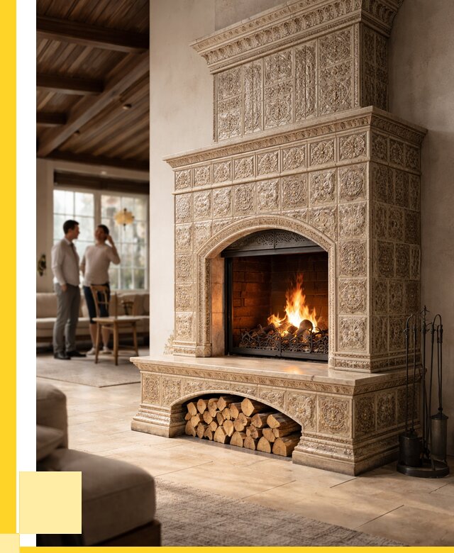 Купить изразцовый камин в Устях-Куте от 257425 р. | ЭриданУтк