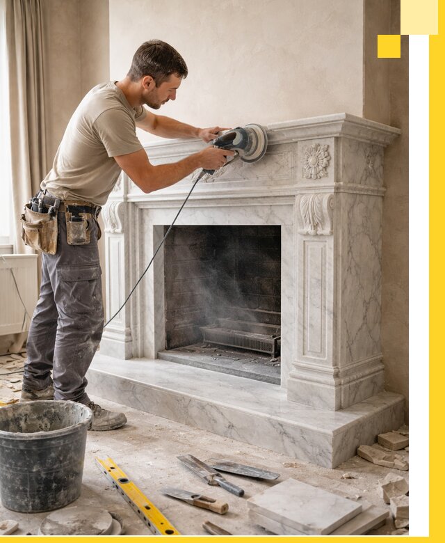 Изготовление и установка мраморных каминов в Устях-Куте под ключ