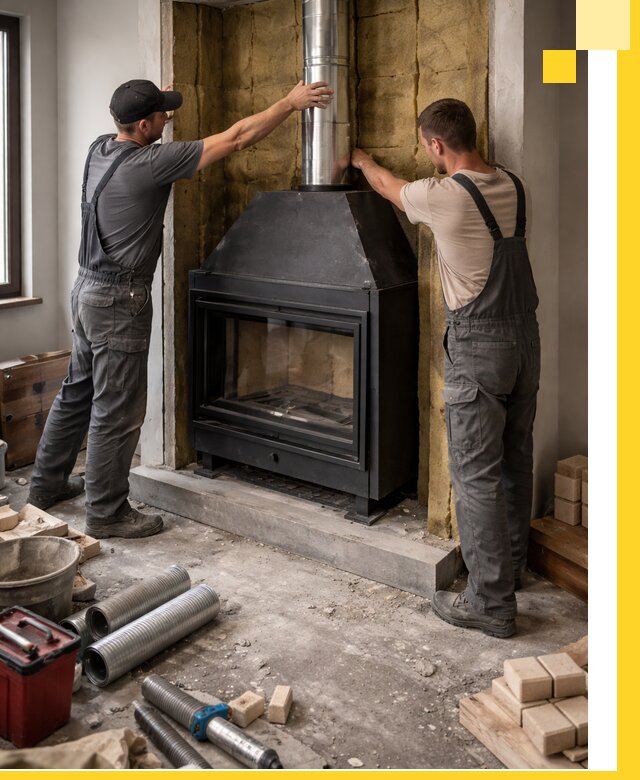 Изготовление и монтаж закрытых каминов в Устях-Куте под ключ