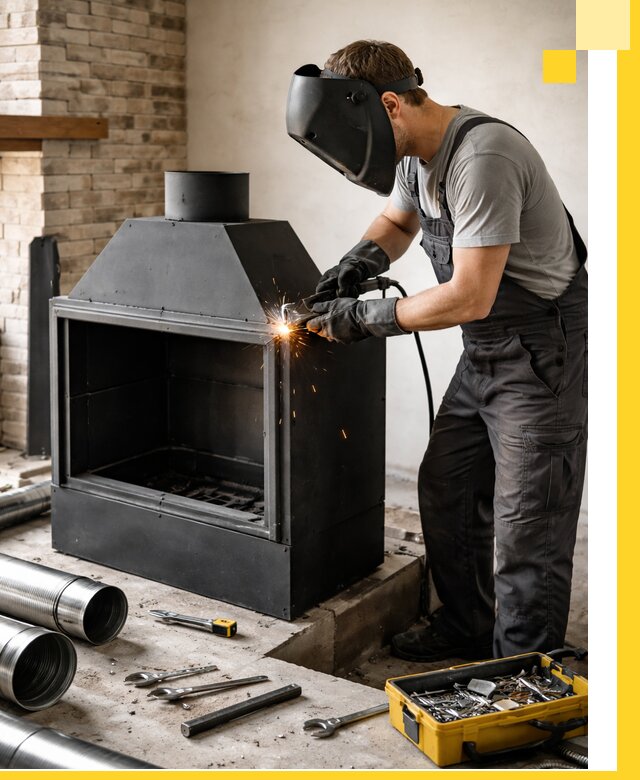 Продажа и установка металлических каминов в Устях-Куте под ключ