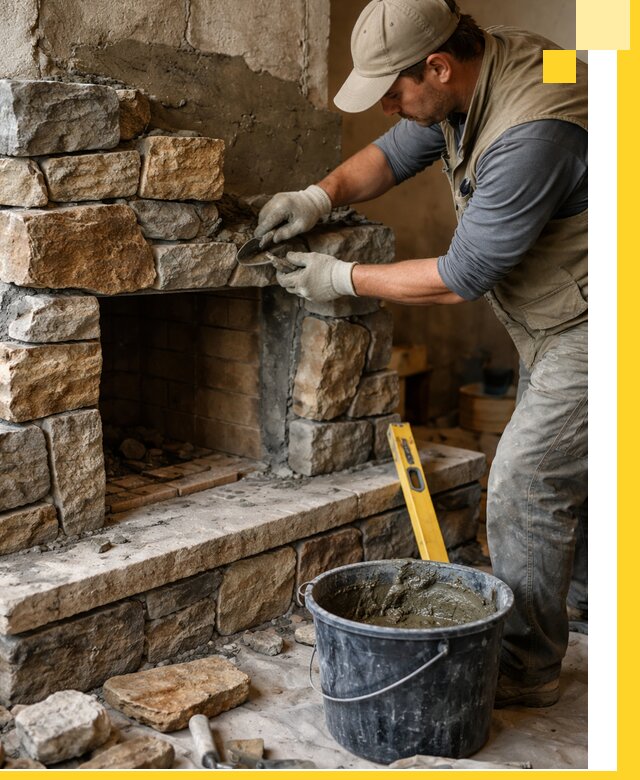 Изготовление и установка каменных каминов под ключ в Устях-Куте