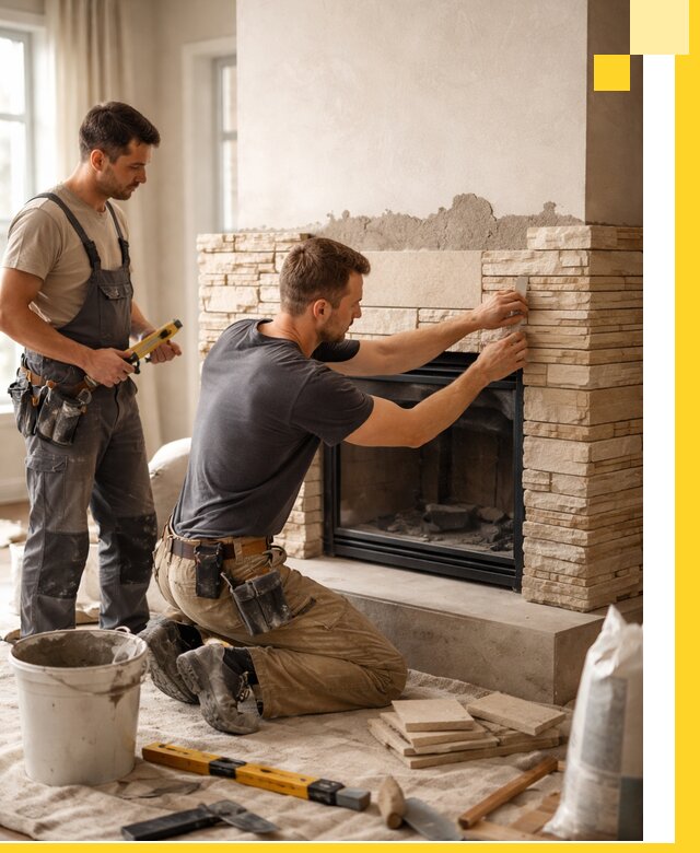 Установка и монтаж каминов для загородного дома в Устях-Куте