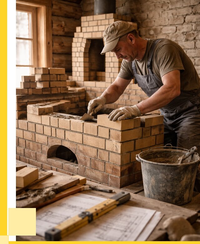 Кладка печей из кирпича в Устях-Куте цены от 30891 р. - ЭриданУтк