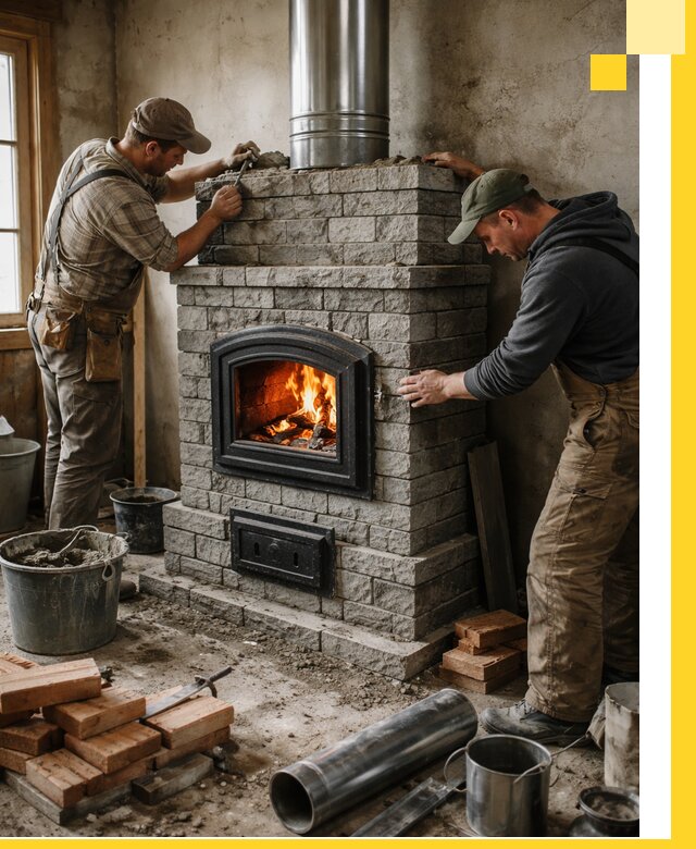 Производство, поставка и монтаж дровяных печей в Устях-Куте