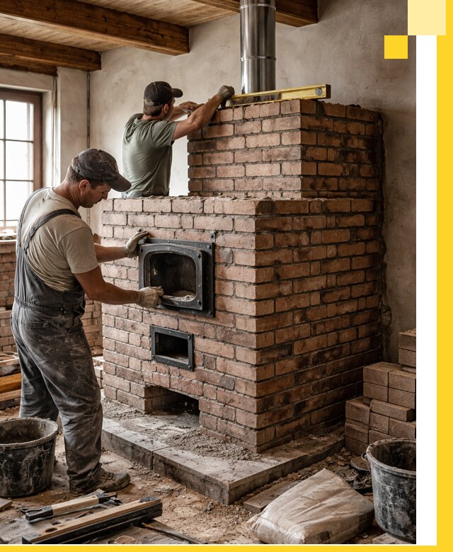 Печи для загородного дома под ключ в Устях-Куте — монтаж и сервис