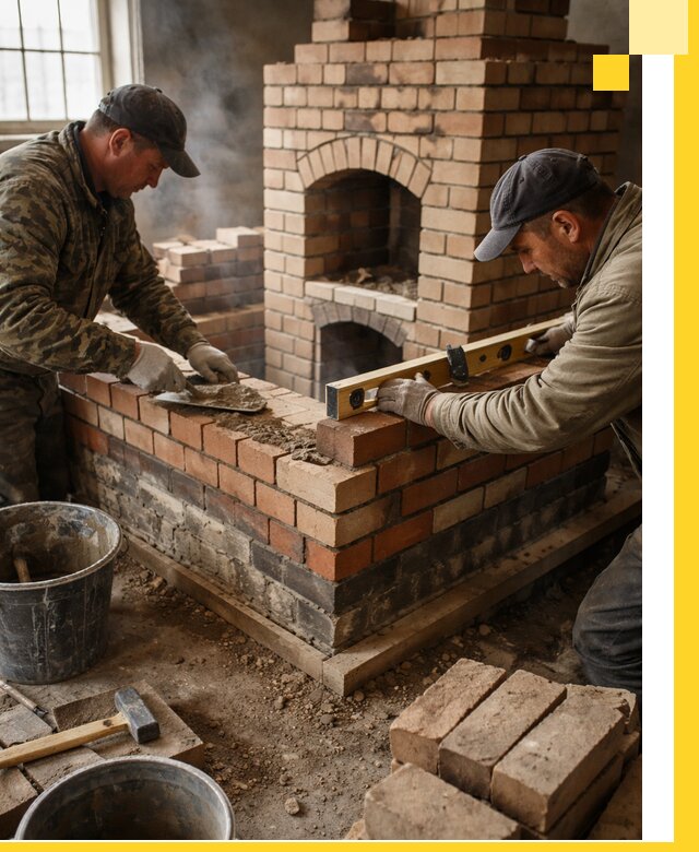 Изготовление и монтаж печей и каминов из кирпича в Устях-Куте