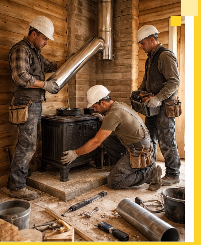 Профессиональный монтаж банных печей и дымоходов в Устях-Куте