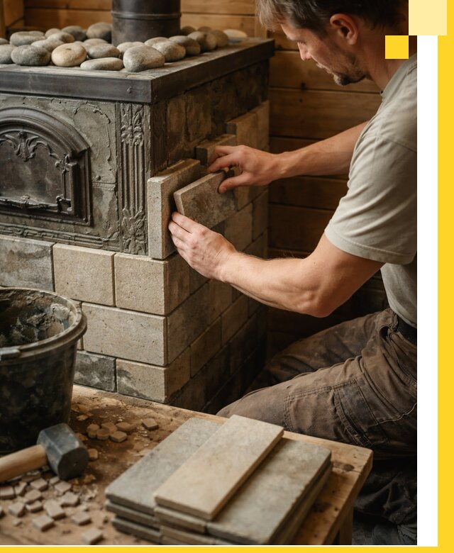 Облицовка банных печей в Устях-Куте профессиональная отделка