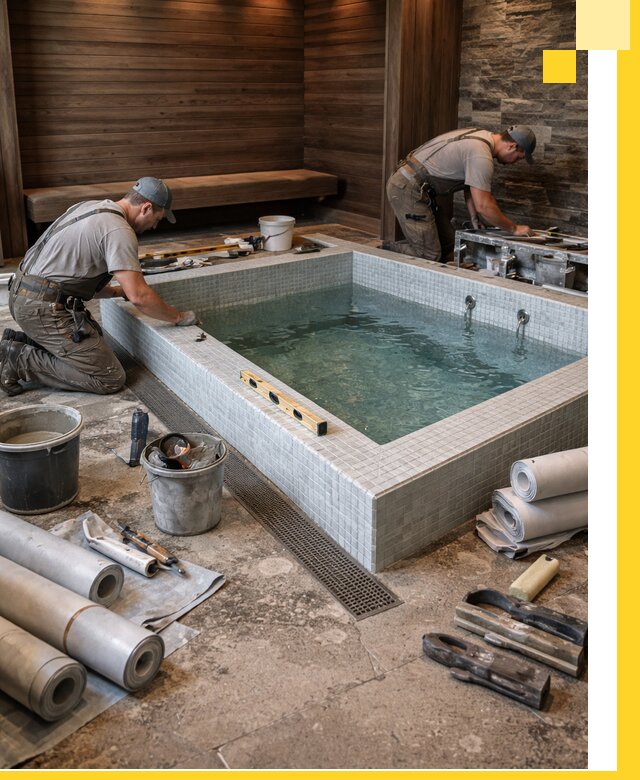 Установка и строительство бассейнов для сауны в Устях-Куте