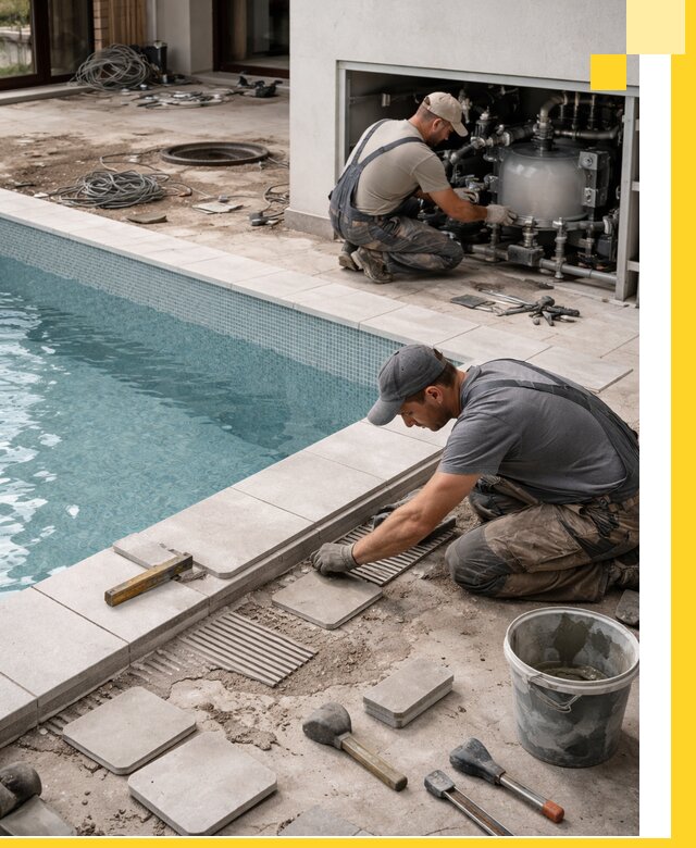 Строительство и монтаж бассейнов в коттедже в Устях-Куте