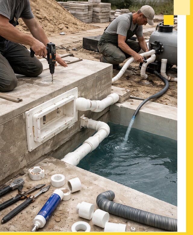 Строительство скиммерных бассейнов под ключ в Устях-Куте