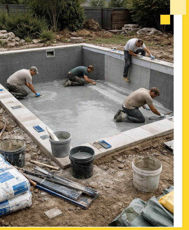 Изготовление и монтаж чаши бассейна под ключ в Устях-Куте