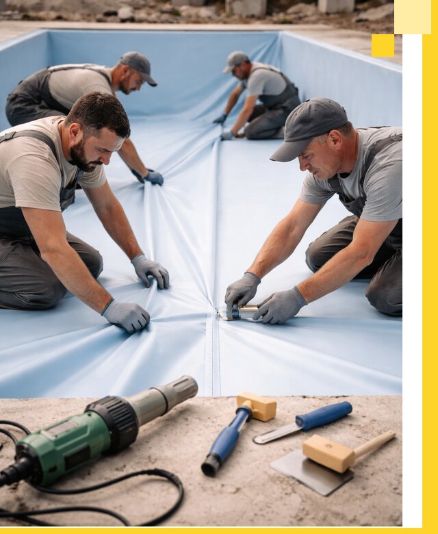 ПВХ пленка для бассейнов с монтажом и гарантией в Устях-Куте