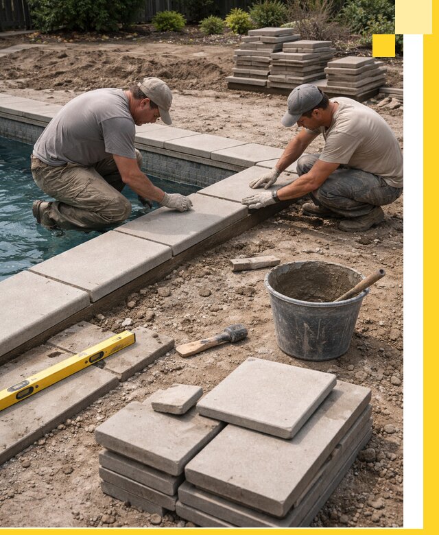 Установка и изготовление копингового камня для бассейнов в Устях-Куте