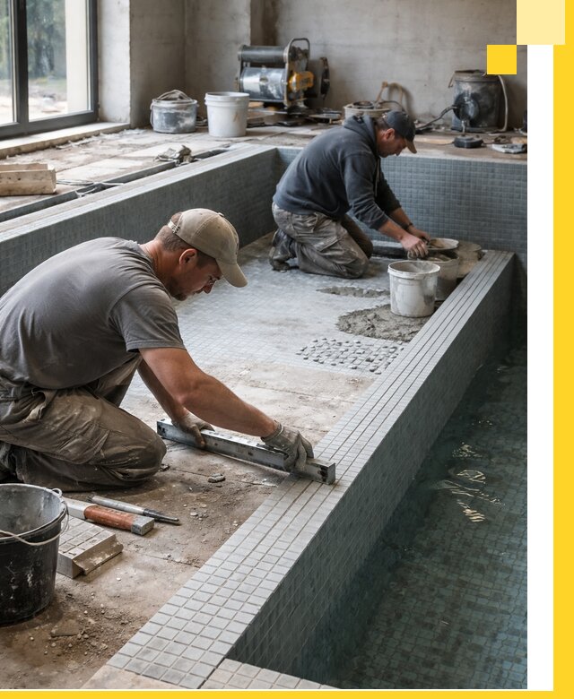 Строительство бассейна в частном доме в Устях-Куте под ключ