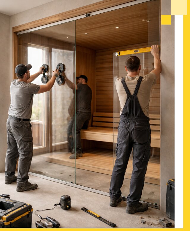 Производство и монтаж стеклянных саун под ключ в Устях-Куте