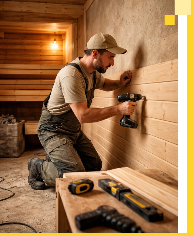 Профессиональная внутренняя отделка бани в Устях-Куте под ключ