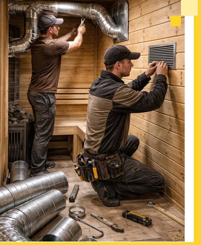 Проектирование и монтаж вентиляции бани в Устях-Куте под ключ