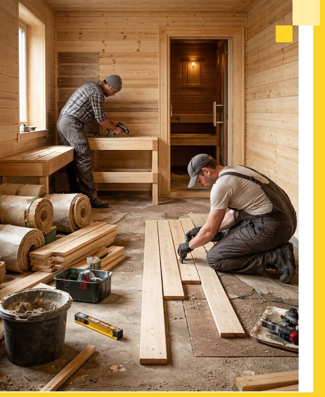 Индивидуальный проект бани с комнатой отдыха под ключ в Устях-Куте