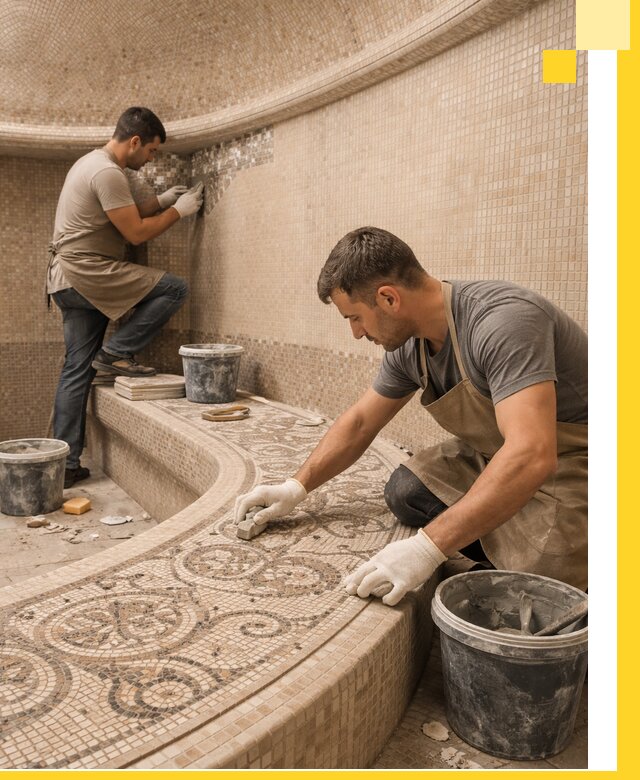 Плитка для хамама в Устях-Куте, укладка, подбор и поставка