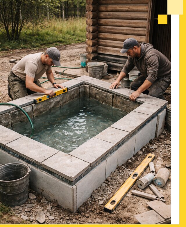 Изготовление и установка холодных купелей под ключ в Устях-Куте